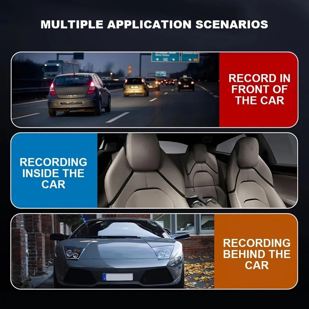 2024 New 3 Channel WiFi Dash Cam for Cars Camera Black Box 1080P Video Recorder Rear View Camera for Vehicle Car DVR Car Accessories