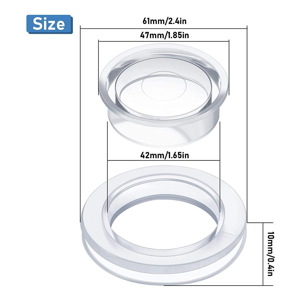 2 ks Průhledný silikonový kroužek krytka otvoru pro zahradní slunečník 6,1 cm pro venkovní stůl white