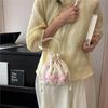 Traditional Chinese Hanfu Style Handmade Lace Embroidery Fabric Bucket Bag - Versatile Shoulder/Crossbody/Handheld Accessory