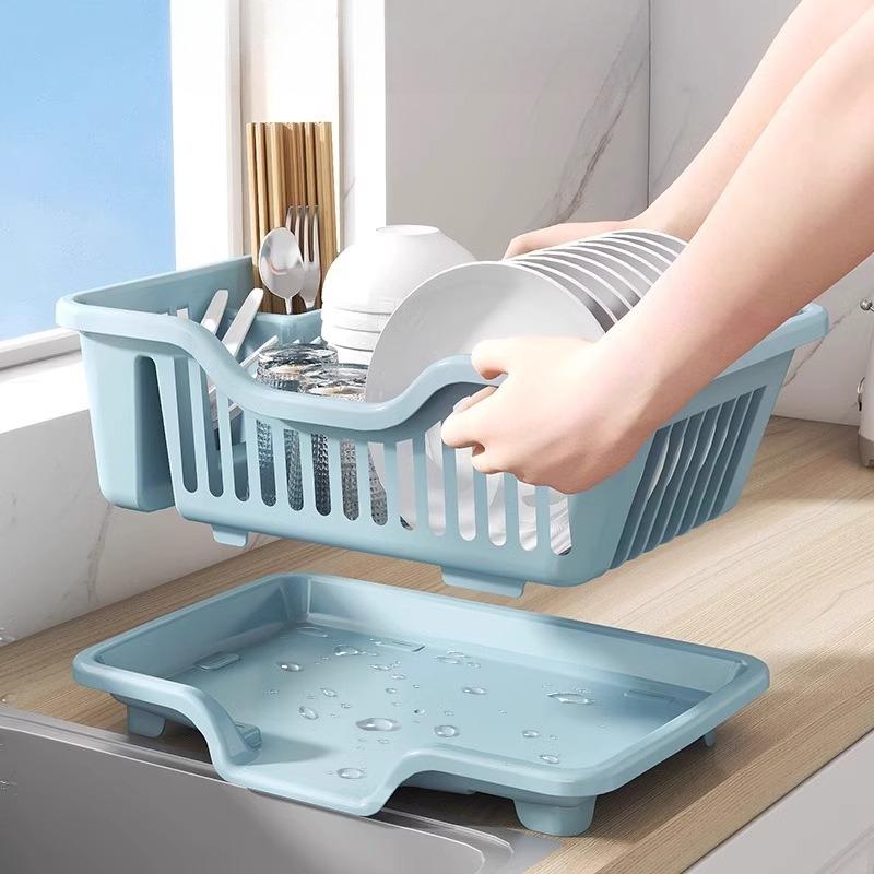 Kitchen Sink Draining Bowl Rack,filter Basket, Dishes Chopsticks Shelf Multi-functional Double Layer Dishwashing Storage Basket