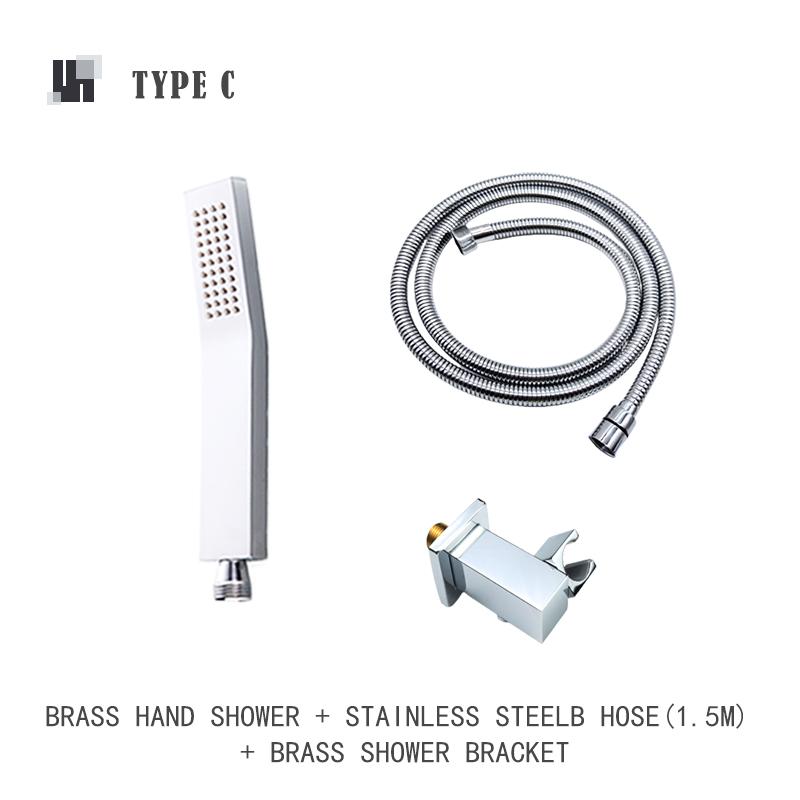 Brass Handheld Shower Head Replacement Showerhead for Bathroom Showering System Contemporary Square Round Oval Polished Chrome