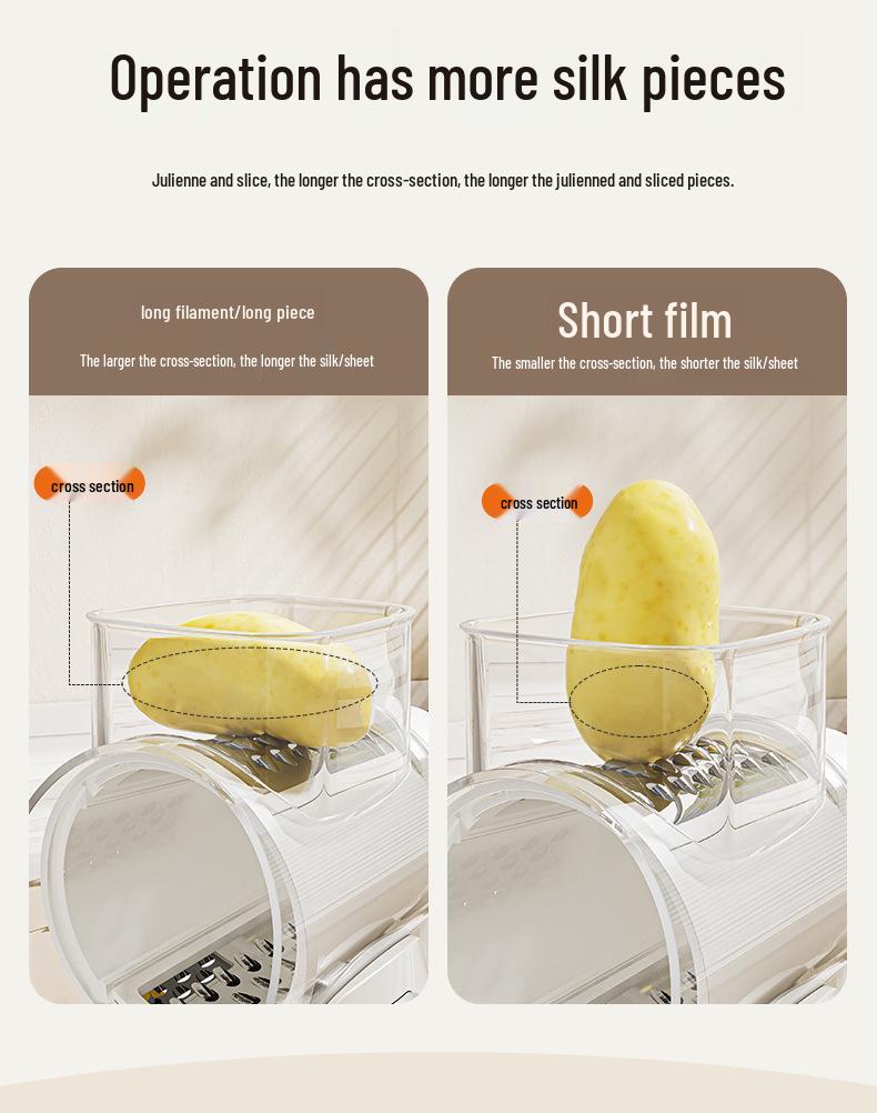 Tăietor și feliator de legume multifuncțional cu manivelă pentru uz casnic