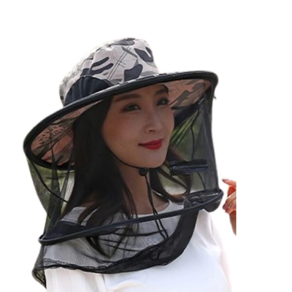 

yuaseiharu шляпа от насекомых с защитой от насекомых и легкая сетка для активного отдыха на природе Safari Hiro Tsubasa Fishing UV Fishing Insect Farming UV включает в себя подбородок