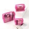 3pcs/Set Transparent Mesh Makeup Bag Set Large Capacity Makeup Organizer, Small Lipstick Pouch, And Medium Large Travel Toiletry Bag