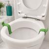 Upevňovací příslušenství pro vyrovnání sedátka WC, Klipový stabilizátor sedátka do koupelny, Jednodílná 3D tištěná instalace bez vrtání, Zacvakávací upevnění, Hluk kývajícího se sedátka WC