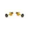 Boucles d'oreilles Luxenter en argent 925 avec zircons d'onyx finis or jaune 18K - Otieno