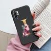 For Samsung Galaxy Note 10 Note10 Plus Case Flower Gold Letter A Z Shockproof Soft Silicone Phone Cover For Samsung Note 10+ Bag