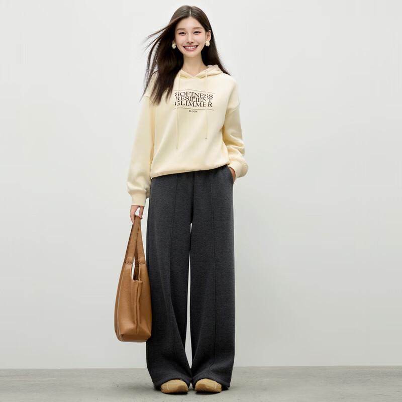 Qiusui Yiren Women's Loose High-Waisted Straight Leg Trousers