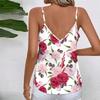 Women Summer Strap Holiday Style Flower Printed Pullover Shirt Vest Top
