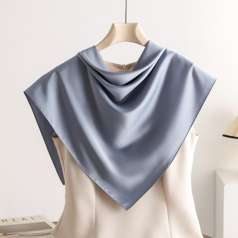 Elegant Elastic Satin Square Scarf Fashion Versatile Women Neck Scarf