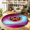 Round Rug Custom NameWest Ham United FC Pattern Non Slip Carpet Home Floor Decor