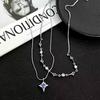 2025 Blue-Green Double-Layer Star Necklace: Unique Niche Design & Fashionable Sweater Chain for Women.