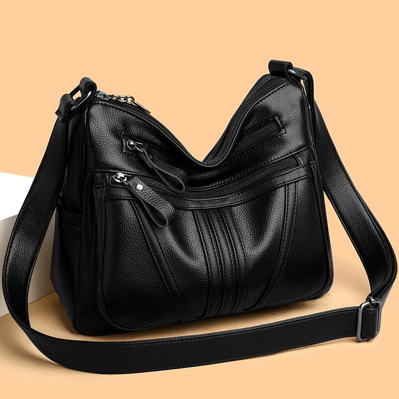 Large Capacity Women's Commuter Texture Shoulder Messenger Bag Women's 2025 Spring New Versatile Middle-aged Bag Tide