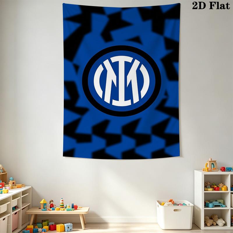 Inter Milan Logo Wallpaper Threepiece Set 1 Duvet Cover 2 Pillowcase Without Core Soft And Comfortable Duvet Cover And Pillowcase