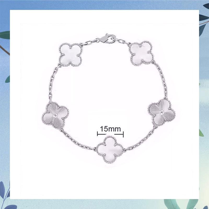 Clover Bracelet CNC Buckle Thick Chain Rose Gold Red Agate Black Agate Lucky Bracelet for Women