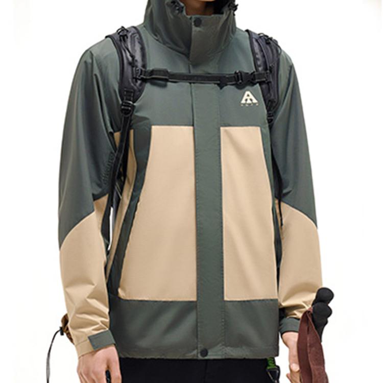 Anta Three-In-One Fleece Long Sleeve Jacket With Zipper Hood Men Jackets Aquatic-Green Khaki 952347610-2