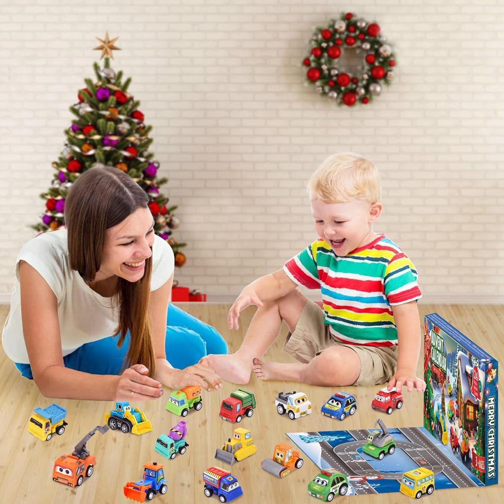 Cars Christmas Countdown Calendar Construction Cars Set Xmas Countdown Calendar Holiday Countdown Calendar Gift for Kids Boys