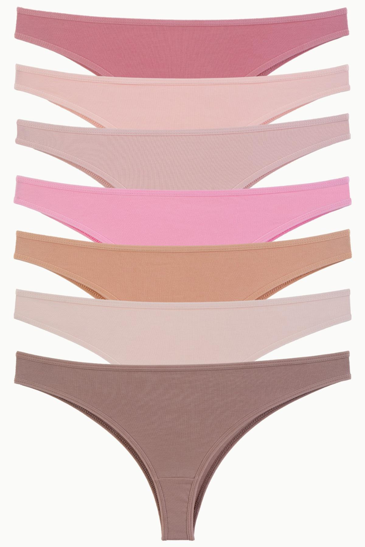 

Женские трусики, 7 шт., лайкра бразильская XXL бежевый