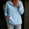 Damen Freizeit Locker Geschnittener Pullover Hoodie Langarm Farbe mit Taschen für Herbst Winter
