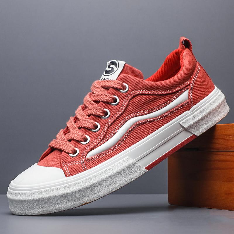 Fashion Men's Canvas Shoes Breathable Comfortable Hard Wearing Round Toe Flat Casual Shoes Lace Up Non Slip Platforms Sneakers SS25840