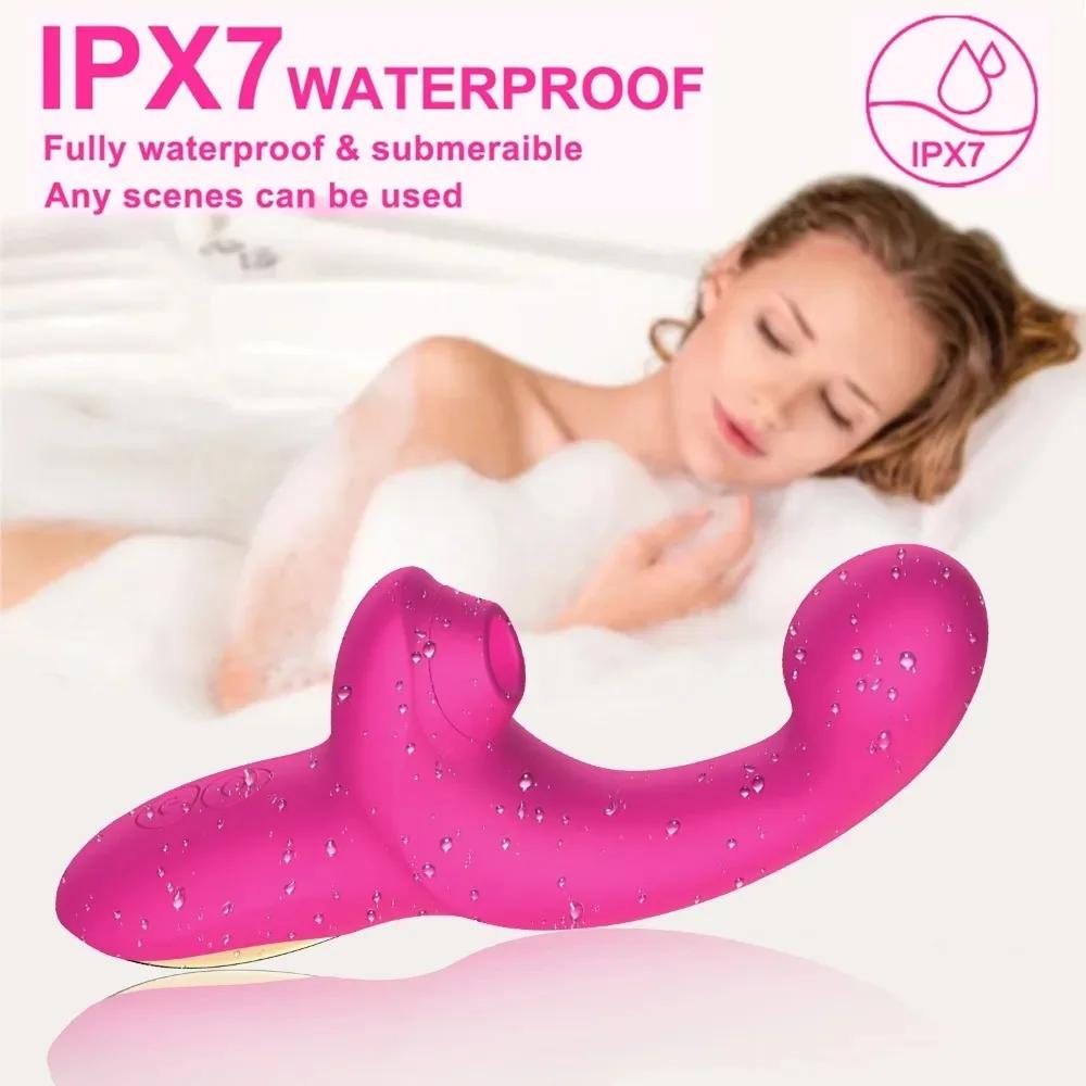 Women Nipple Vagina G Spot Stimulator Finger Wiggling Adults Sex Toy Powerful Dildo Vibrator 20 Speeds Female Clit Sucker Vacuum