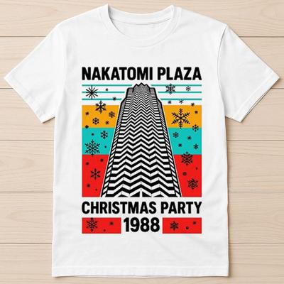 Nakatomi Plaza 1988 Christmas Party 80's Die Movie Bruce Xmas Design Music Funny Gift Tee T Shirt G2896
