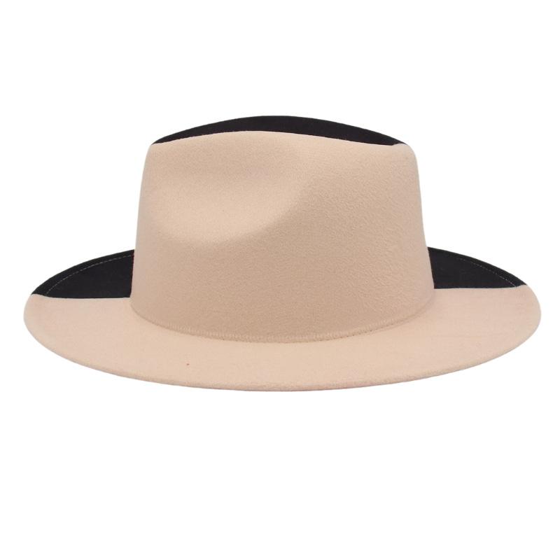 Fashion Double Color Fedora Hat For Women And Man Classic Wide Brim British Style Vintage Ladies Church Hat Panama Chapeau Femme