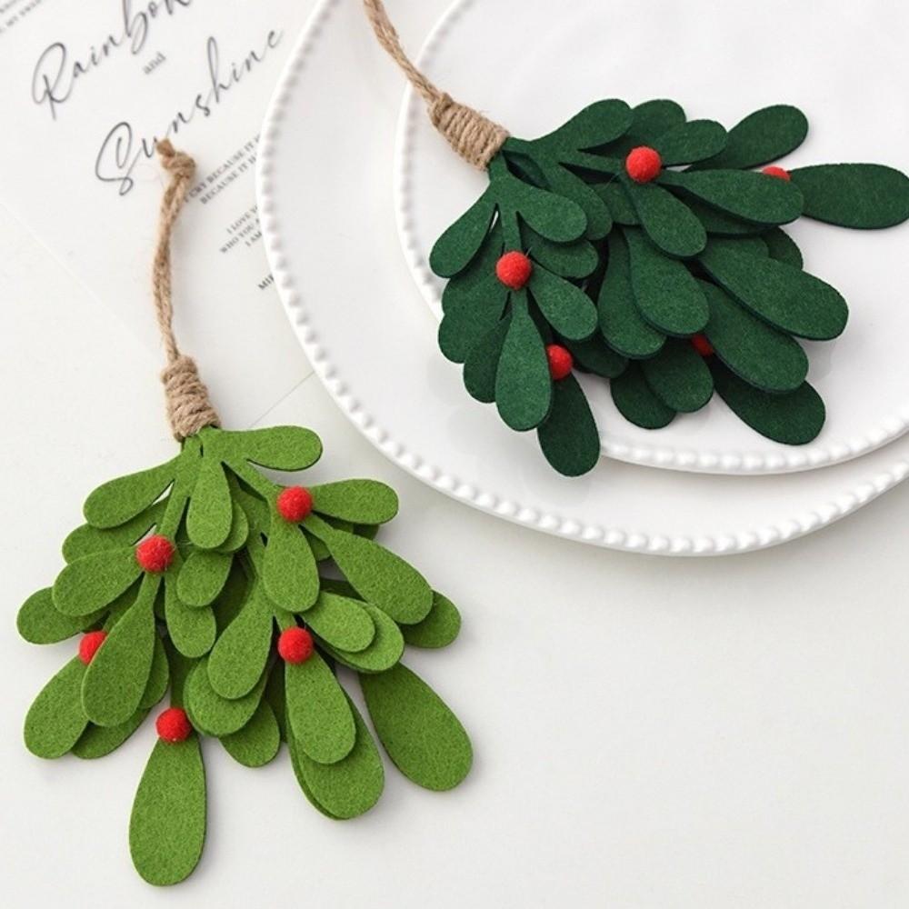 Non-woven Christmas Leaf Branch Pendant Lightweight Xmas Tree Hanging Ornament Holiday Party