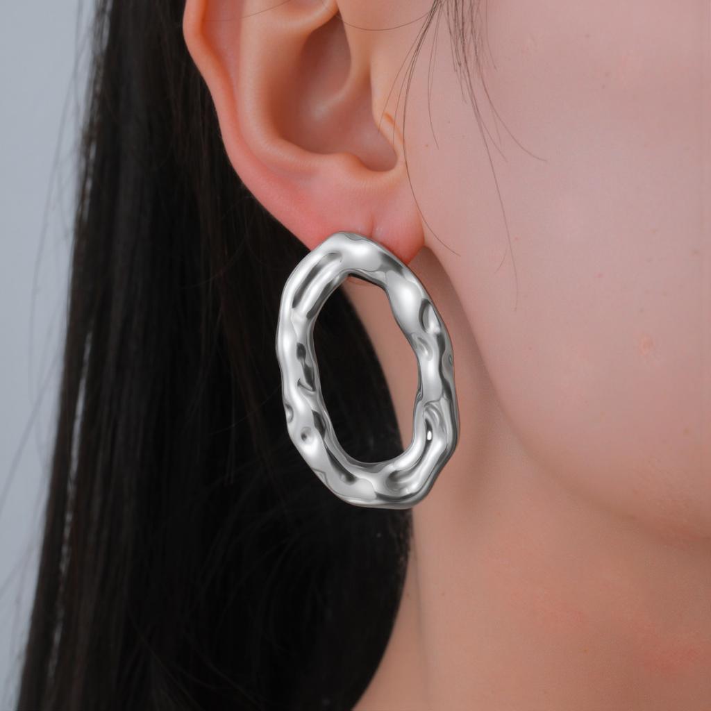 Cazador Geometric Stud Earrings Uneven Oval Earrings Waterproof Stainless Steel Jewelry for Women 2026 Trend Gifts Wholesale