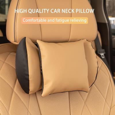 High Quality Car Neck Pillow Headrest Lumbar Support Leather Material Comfort and Fatigue Relief Car Seat Accessories