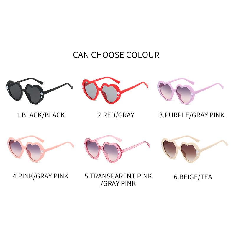 New Kids Sunglasses Fashion Heart Glasses Retro Trend Cute Boys Girls Eyeglasses UV400 Protection
