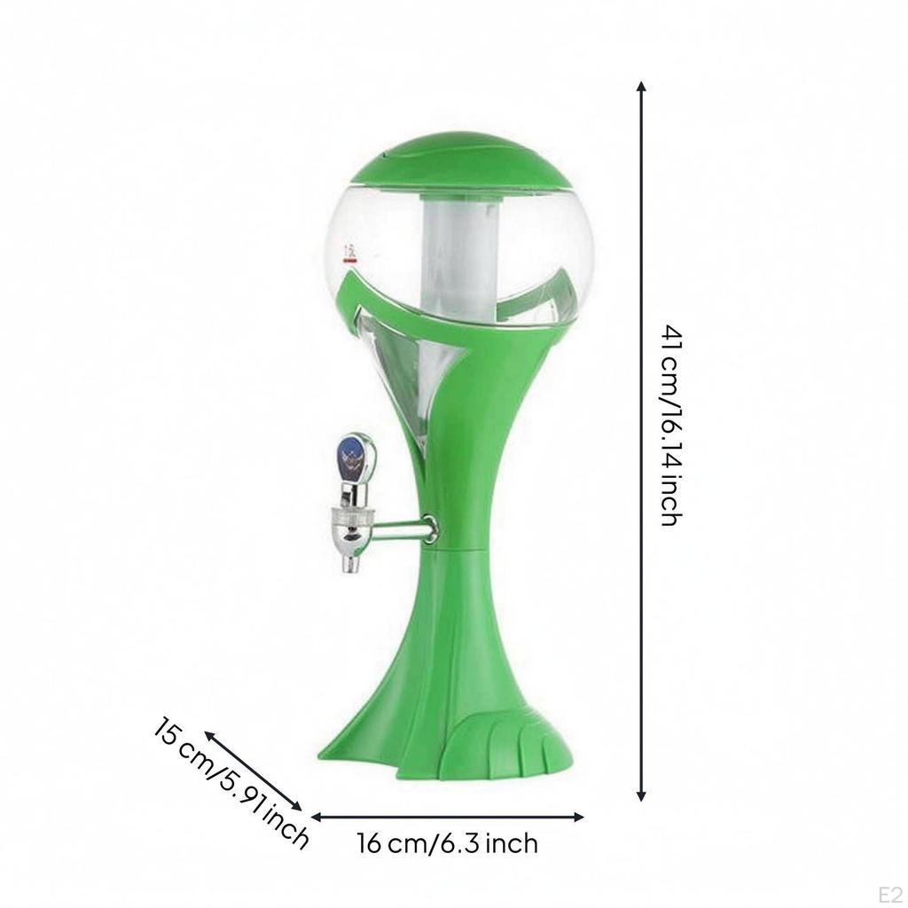 Beer Dispenser Pedestal Base Lighted Beverage Side Yellow 1.5L
