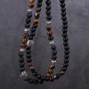 Hot Sale Jewelry Reiki Bead Necklace Healing Balance Volcanic rock Hematite Stone