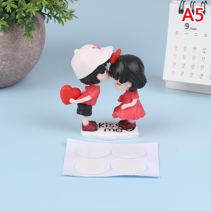 Anime Çiftler Araba Süsleme Modeli Sevimli Öpücük Balon Şekil Oto İç Dekorasyon Pembe Pano Heykelcik Aksesuarları Hediyeler