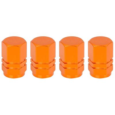 X AUTOHAUX Tire Stem Valve Cap Wheel Valve Cover Car Dustproof Hexagon Aluminum Alloy Tire Cap 4pcs Orange
