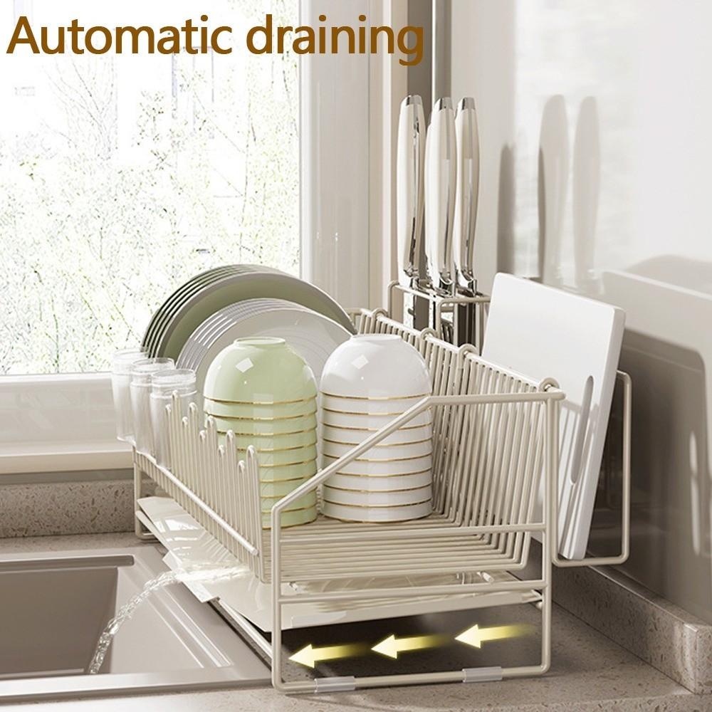 Durable Portable Storage Rack Multifunctional Convenient Drain Dish Rack Holder Cutlery Storage Basket Household