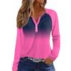 Women's T Shirt Print Button Long Sleeve Daily Weekend Fashion Basic V- Neck Regular Top