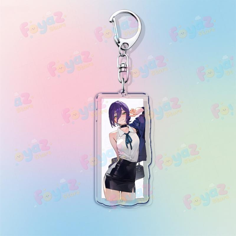 Anime Reze Art Keychain Accessories Bag Charms Devil Manga Women Keyrings Jewelry Csm Chibi Fans Freinds Gift
