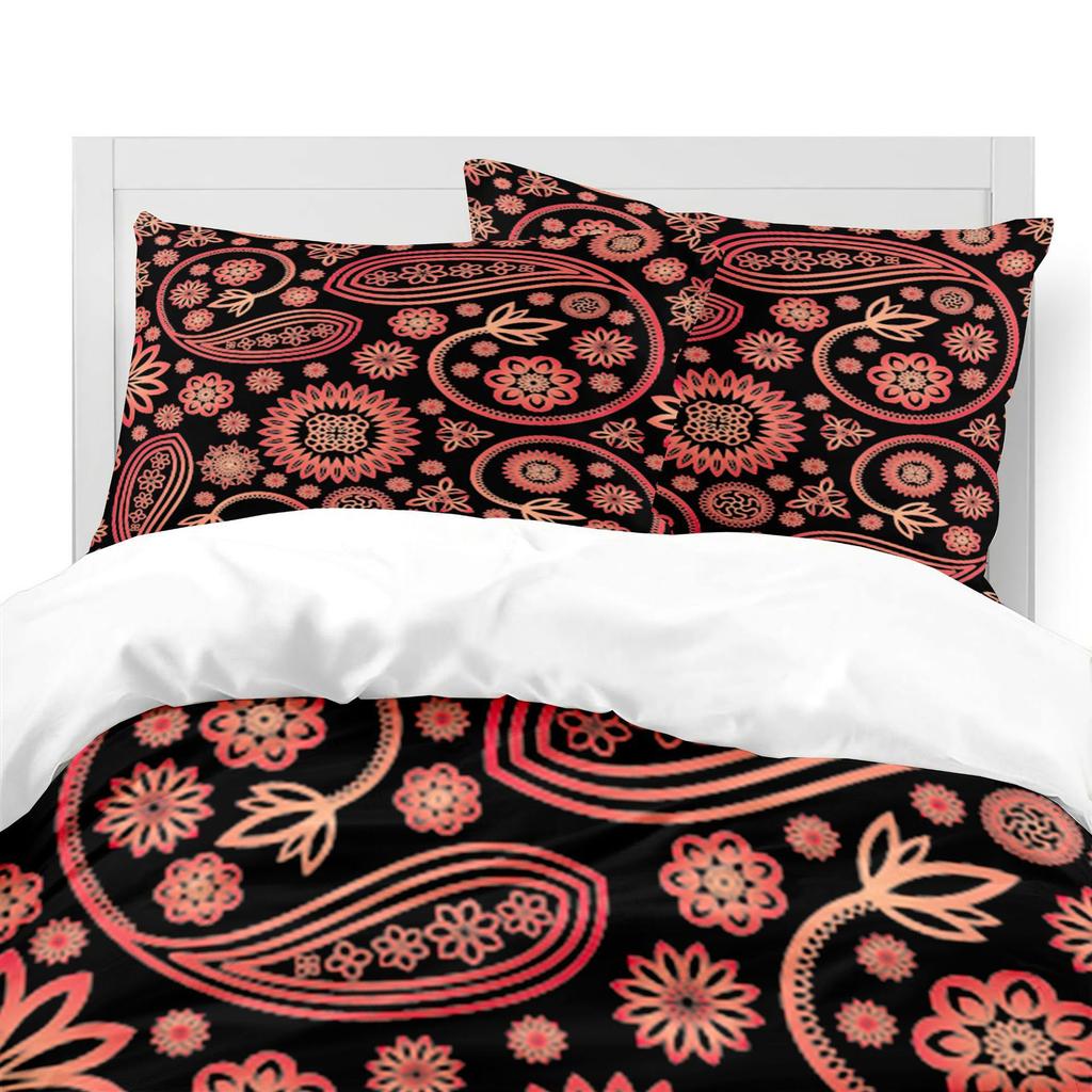 Floral 3D Digital Printing Quilt Cover Sheet Three-Piece Bedding Kit Home Textile Pillowcase Mandala Flowers
