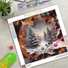 5D DIY Diamond Painting Kit Frosted Maple Leaf Winter Forest Scene Full Drill Cross Stitch Embroidery Mosaic Wall Art Kit