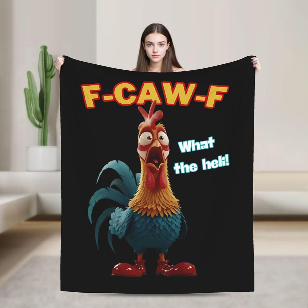 F-Caw-F Chicken Funny Fashion Blanket Fleece Decoration  Multi-function Lightweight Throw Fashion Blanket for Bed Bedroom Plush Thin Quilt