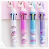 Unicorn Silicone 10-Color Click Pen – Korean Style Multi-Color Ballpoint