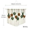 Bohemian Handwoven Leaf Tapestry Wall Hanging Living Room Bedroom Decor Cotton Tassel Art