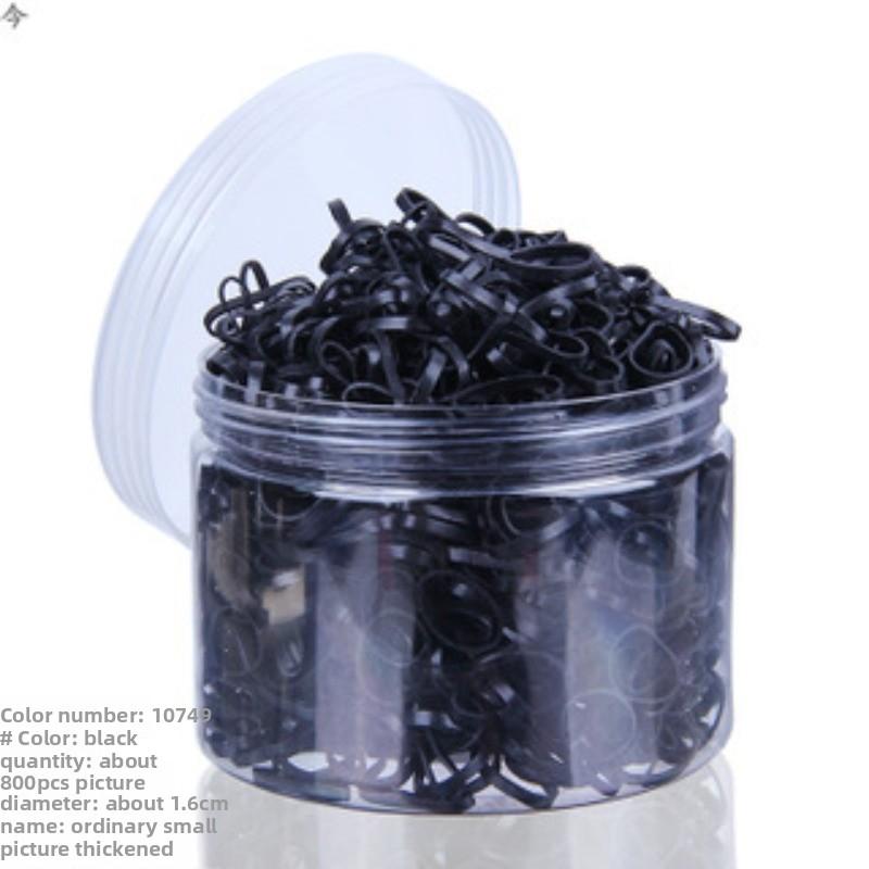 Hochelastisches Eimer-Gummiband Kleine Schlaufe Einweg-Gummiband Kinder Kleines Mädchen Haargummi Schwarz und Bunt Haarband