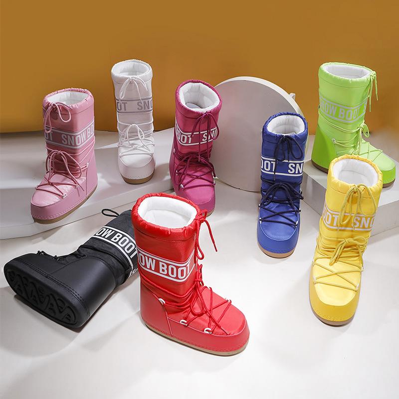 Dámské polstrované vlněné zimní teplé sněhule ve velkých velikostech, nepromokavé kotníkové boty, protiskluzové trekové horolezecké sportovní bavlněné boty