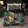 Leopard Flower Pattern Polyester 3D Printed Quilt Cover Comfortable Bedding Cover Luxury Animal Theme Duvet Cover Set Pillowcase