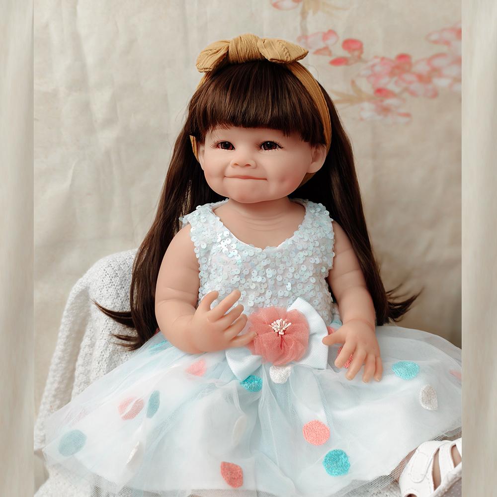 

Модная кукла игрушка 55 см Полное тело Мягкий силикон Реборн Кукла-малыш Рая Реалистичная Мягкая на ощупь Высококачественная кукла Подарки для детей 55cm