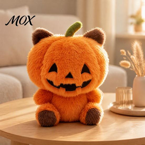 Dekorative Wurfkissen für das Sofa Halloween Kürbis Plüschkissen mit Katzenohren & Krallen, Orange Flauschige Dekoration Weiches Kuscheltier Kissen, Herbst