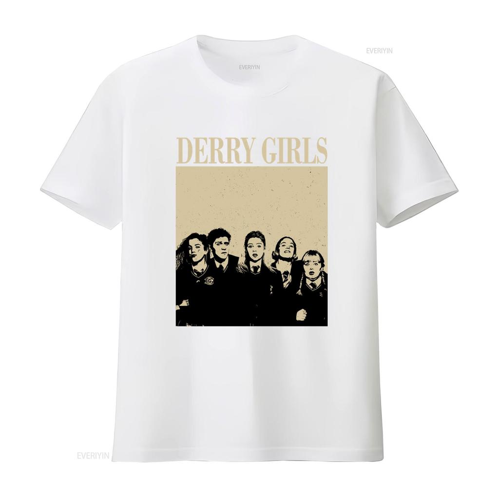 Derry Girls TV-Serie Retro Vintage Midcentury Film T-Shirt vintage gewaschen weich Mode Mann Streetwear leicht dehnbar