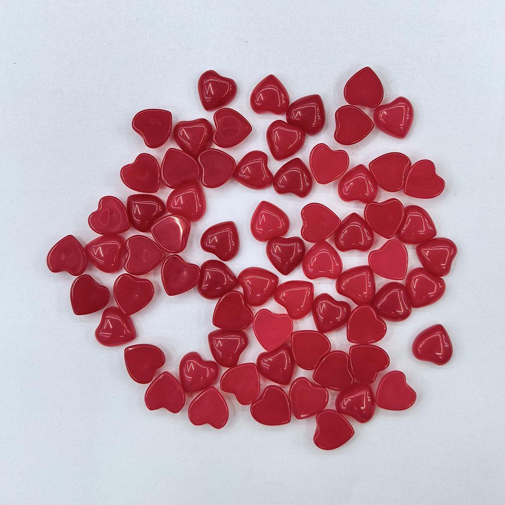 10mm Heart-Shaped Natural Crystal Ring Face - Single Arc Surface, Flat Peach Heart DIY Jewelry Inlaid Loose Stone.